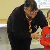 Lily-Rose receiving her award
