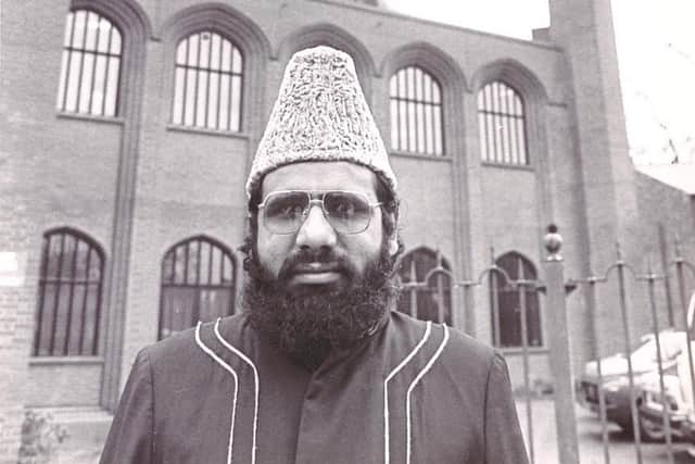 Imam Qazi Abdul Aziz Chishti pictured outside the Central Mosque in Luton