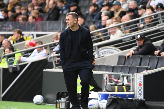 Hatters boss Jack Wilshere watches on against MK Dons - pic: Jane Russell