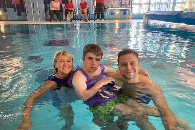 Keech pool user Dominic Josephs with mum Julie and brother Harry
