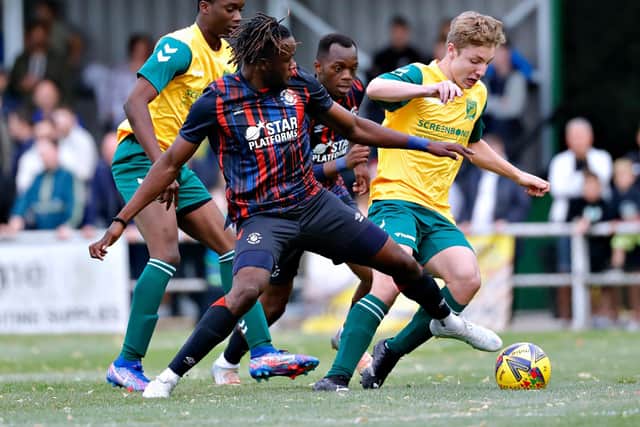 Town forward Admiral Muskwe in action for Luton during pre-season