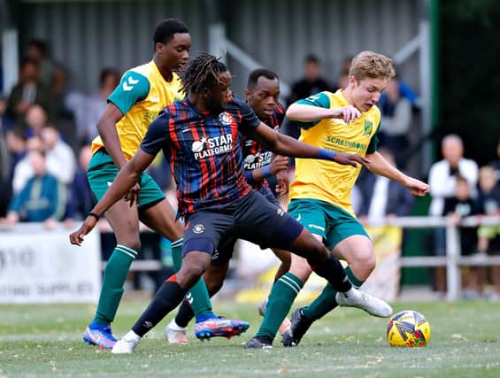 Town forward Admiral Muskwe in action for Luton during pre-season