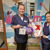 Nurses at Luton and Dunstable Receiving the Donation