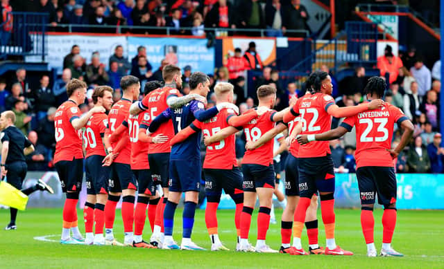 The Hatters line-up for the goalless draw with Hull City