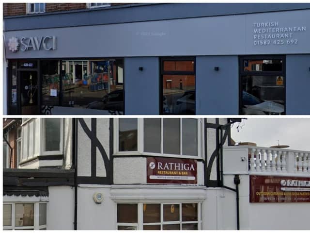Top Savci in Stopsley and bottom, Rathiga Restaurant and Bar in Dunstable Road. Pictures: Google Maps