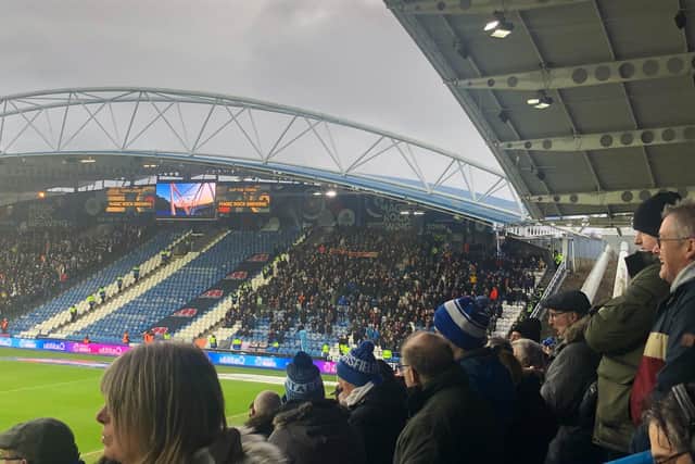 Luton Town fans at Huddersfield on New Year's Day