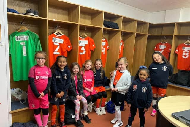 Young members of the Luton Town Ladies Youth Football Club