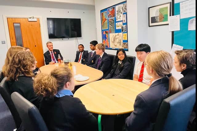 Students at Priory Academy meet with Andrew Selous, MP for South West Bedfordshire 