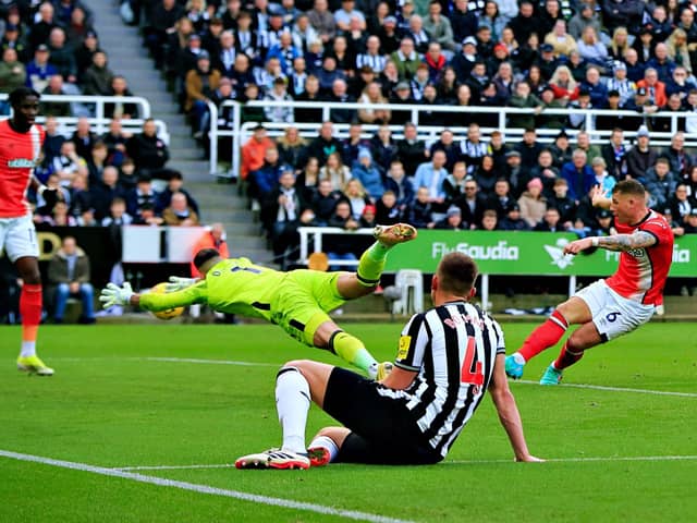 Ross Barkley scores for the Hatters at St James' Park on Saturday - pic: Liam Smith