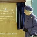 The Queen pictured at the opening of Luton Airport Parkway station in 1999