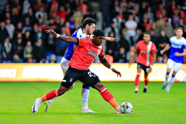 Amari'i Bell on his 100th outing for the Hatters on Tuesday night - pic: Liam Smith