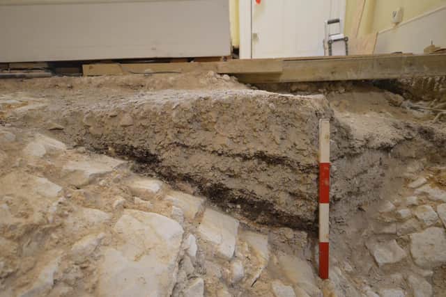 Plate 4 The 13th century infilling over the vaults