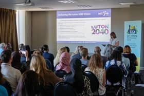 Active Luton Deputy Chief Executive Sue Jones addressed the launch event for the new Luton Rising Partnership Fund. Picture: Luton Borough Council
