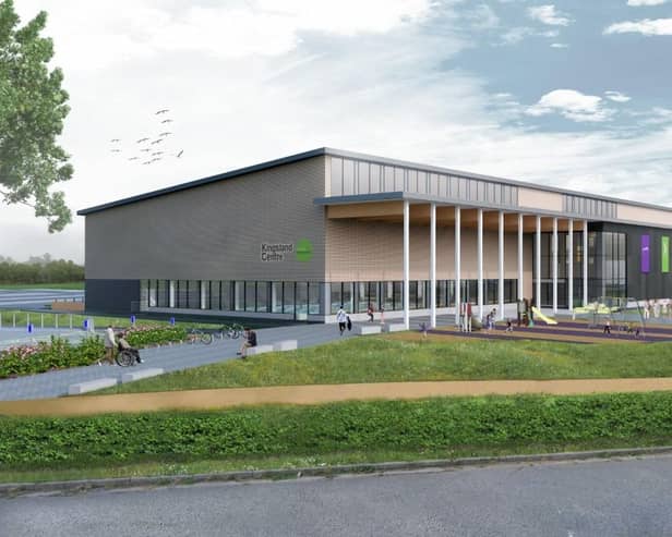 An artist's impression of the planned leisure centre in Houghton Regis