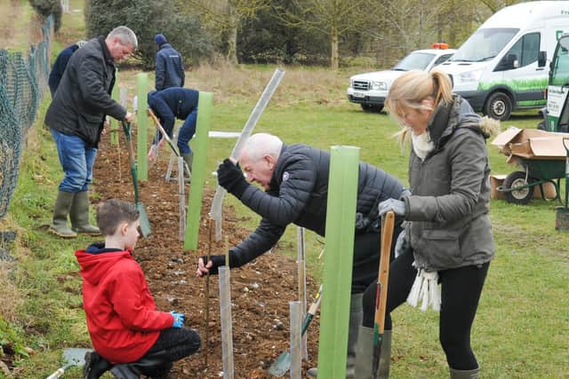 Residents joined in the planting - Photo John Chatterley