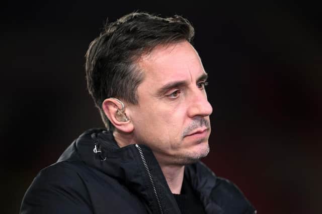 Sky Sports Presenter Gary Neville is tipping the Hatters to go down - pic: Laurence Griffiths/Getty Images