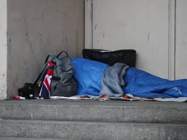 A homeless person sleeping rough in a doorway in London. Picture: Yui Mok/PA Wire