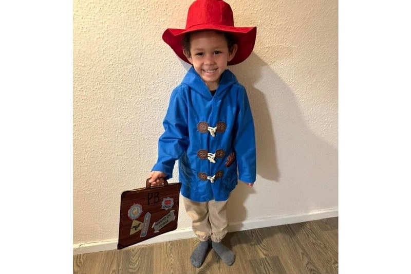 4-year-old Mason is getting into the spirit with his Paddington Bear costume. Picture: Stacey Guy