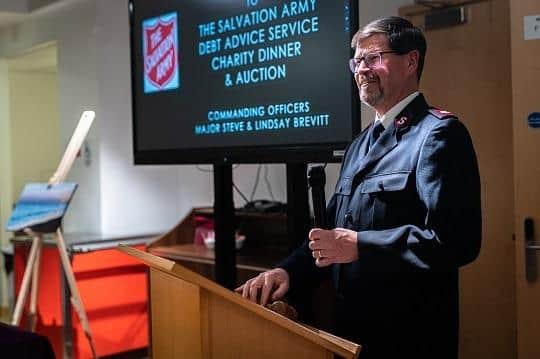 The charity dinner and auction was hosted by Salvation Army officer, Major Stephen Brevitt