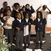 A choir from Icknield Primary School performing for easyJet