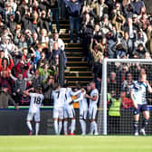 Luton's players celebrate Devante Cole making it 4-0 on Saturday - pic: David Horn / PRiME Media Images