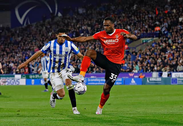Cameron Jerome controls the ball during Luton's 1-0 defeat at Huddersfield on Monday night