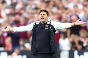 Chelsea manager Mauricio Pochettino reacts to a decision in the Blues' 3-1 defeat to West Ham United - pic: Clive Rose/Getty Images