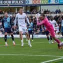 James Shea gathers a deep cross against Wycombe - pic: David Horn / PRiME Media Images