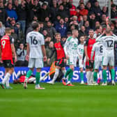 Leicester captain John Lundstram is shown the red card against Luton on Saturday - pic: David Horn / PRiME Media Images