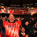 Luton supporters celebrate drawing 2-2 against Nottingham Forest on Saturday - pic: Alex Pantling/Getty Images