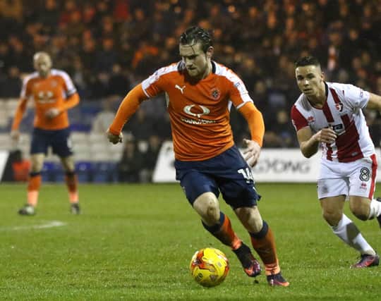 Former Luton forward Jack Marriott in action for the Hatters