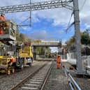 Network Rail engineers carry out wiring work on the Midland Main Line (Network Rail)