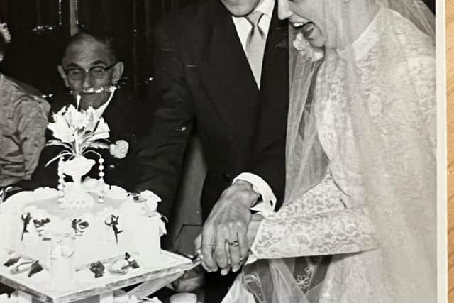 Sheila at her marriage to Brian Uridge
