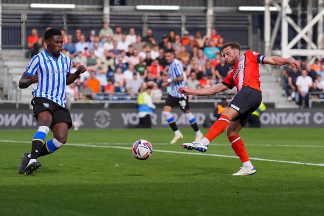 Jordan Clark lets fly against Sheffield Wednesday - pic: David Horn / PRiME Media Images