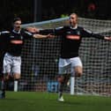 Scott Rendell celebrates his match-winning goal in the FA Cup at Norwich