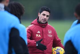 Arsenal manager Mikel Arteta during a training session at London Colney - pic: Stuart MacFarlane/Arsenal FC via Getty Images