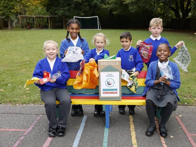 Pupils from Chalton Lower School with Zero Waste Box