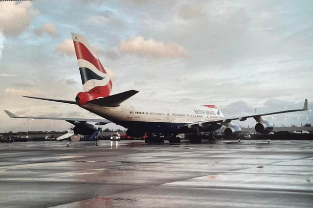This Boeing 747 British Airways plane was photographed at Luton airport. British Airways planes are more commonly spotted at other airports in the UK.