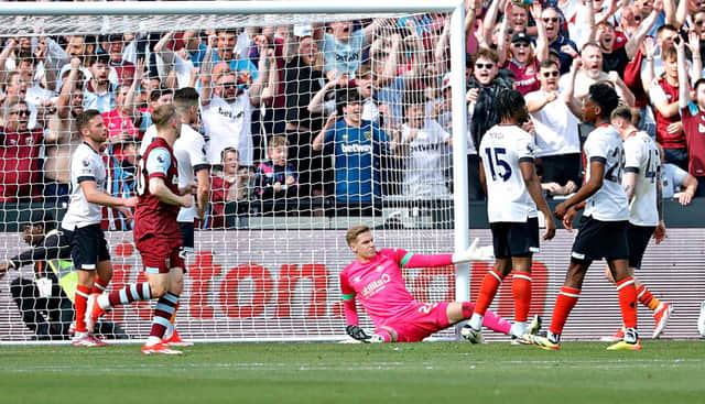 Luton react to going 3-1 behind against West Ham on Saturday - pic: Liam Smith