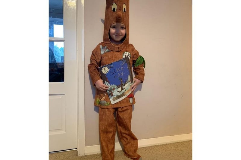 Harry, aged 4, is dressed up as the Stickman. Picture: Cat Lennon