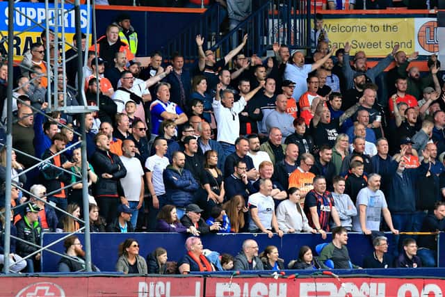 Luton's fans in full voice during the 1-0 win over Reading