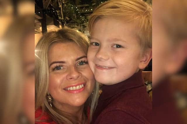 Mum Louise with son George Fox. Picture: Louise Fox / SWNS