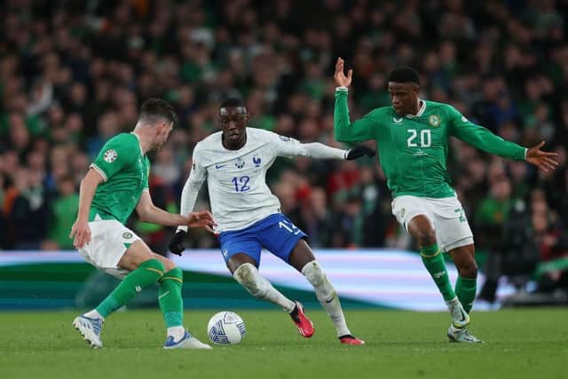 Chiedozie Ogbene in action for Republic of Ireland during their Euro Championships qualifier against France recently - pic: Oisin Keniry/Getty Images