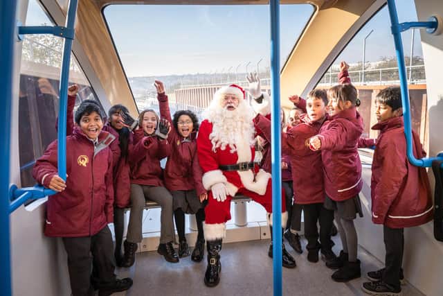 Santa with children from St Matthew’s Primary School. Picture: Luton Borough Council