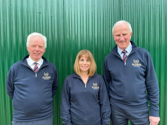 Family members remain at the heart of Olivers' management - from left: Antony Oliver, Anna Barnes and John Humphreys