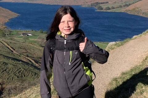 Ten-year-old Luton-born Isabella Brannigan who is walking Hadrian's Wall for two charities