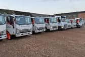 Trucks ready to pick up food waste. Picture: Luton Council