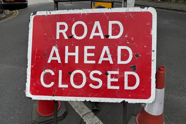 Road closed sign. Picture: Olivia Preston