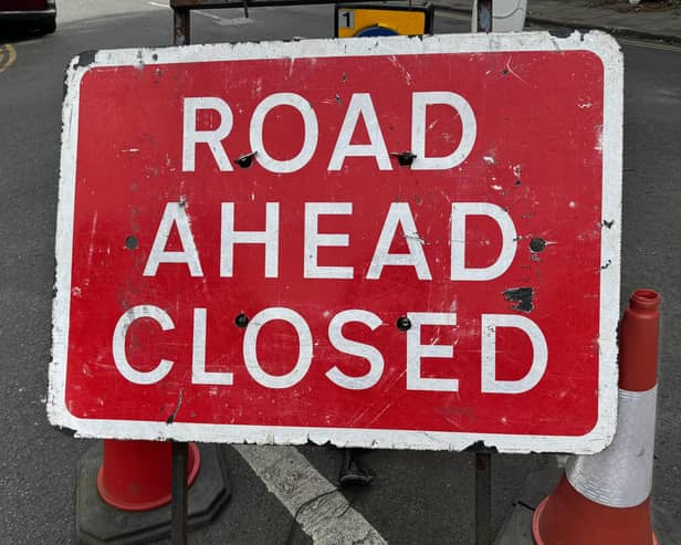 Road closed sign. Picture: Olivia Preston
