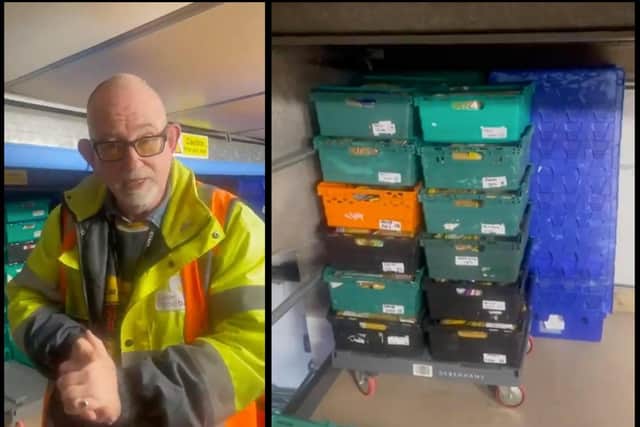 Paul from Luton Foodbank and the dwindling stock. Picture: Luton Foodbank via X